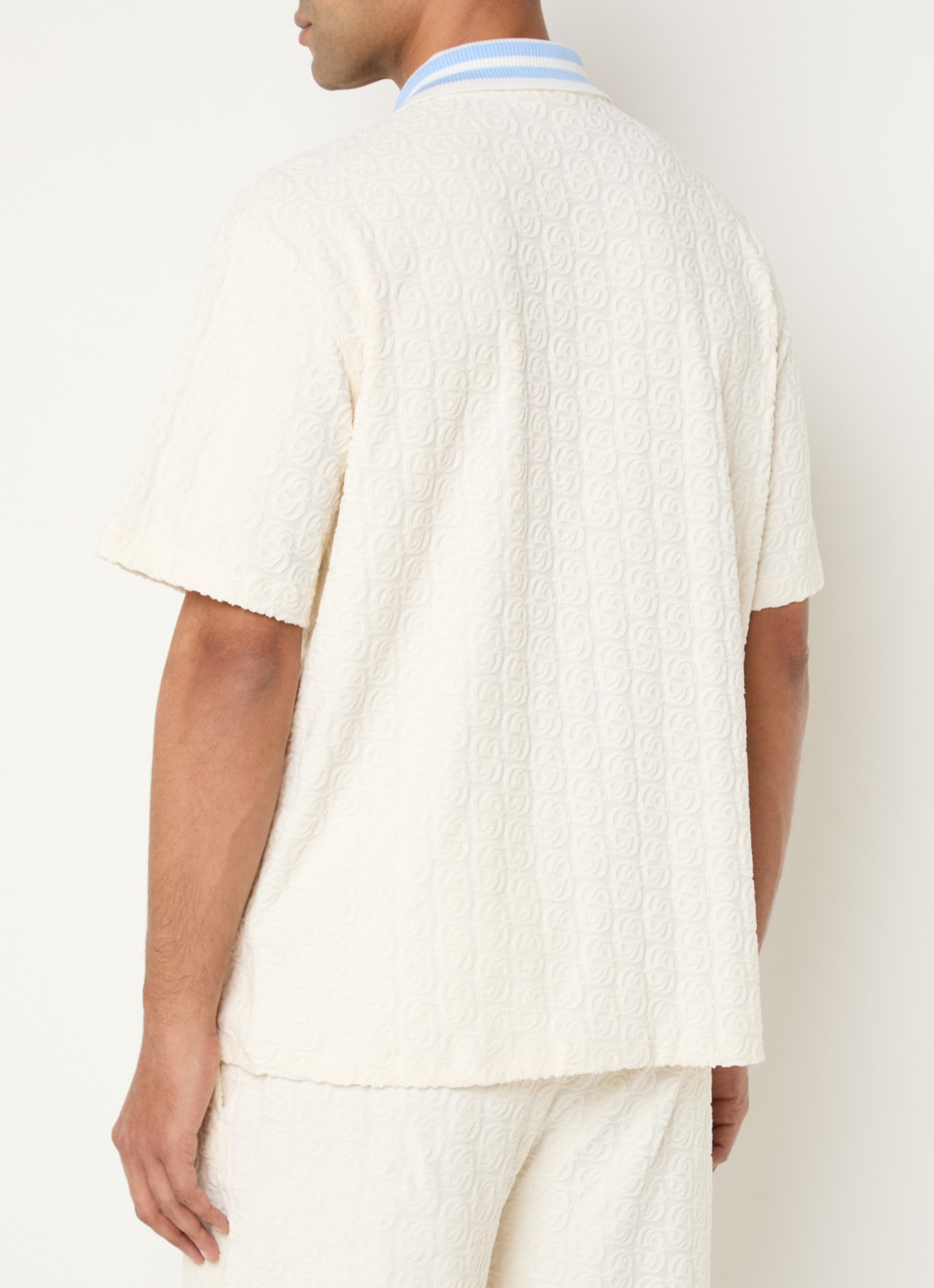 Drôle de Monsieur Chemise regular fit overhemd met structuur - achterkant gebroken wit