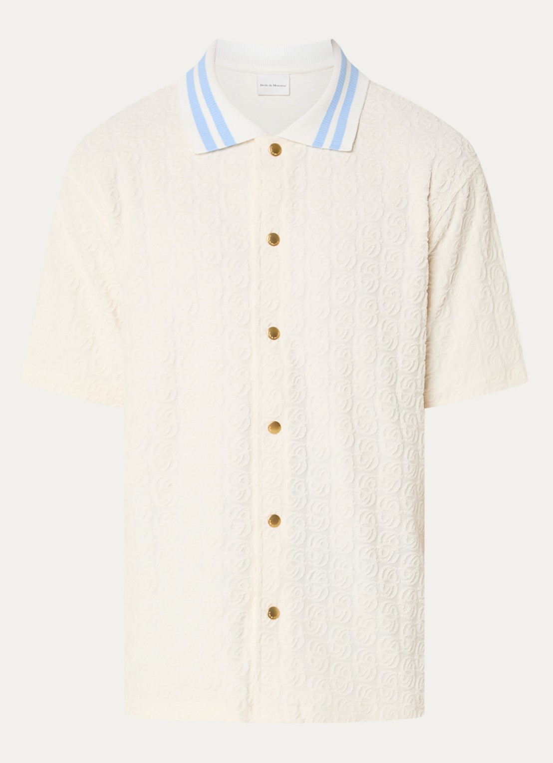 Drôle de Monsieur Chemise regular fit overhemd met structuur - voorkant 2 gebroken wit