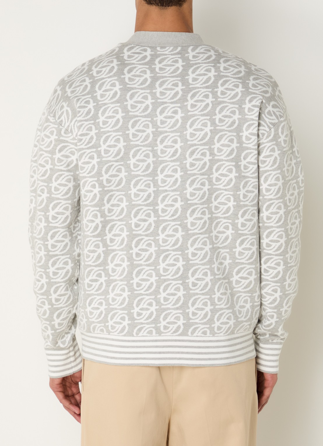 Drôle de Monsieur D Mirror fijngebreid vest met logoprint - achterkant grijs