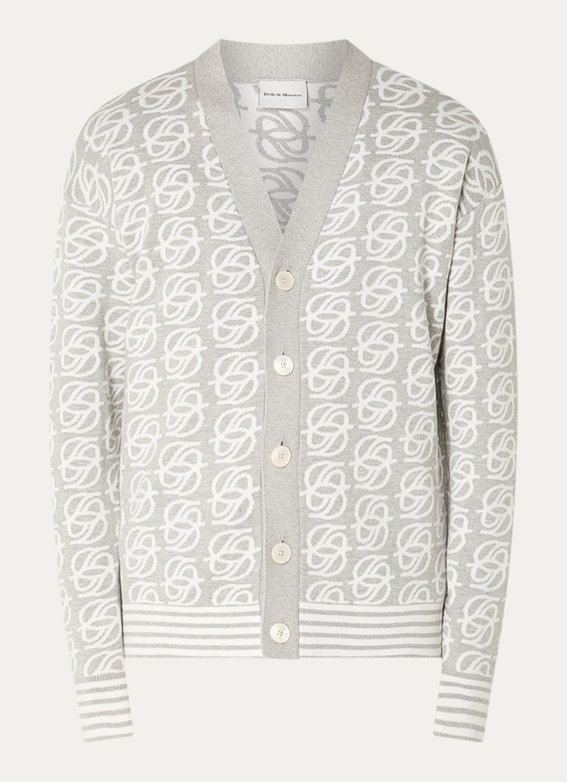 Drôle de Monsieur D Mirror fijngebreid vest met logoprint - voorkant 2 grijs