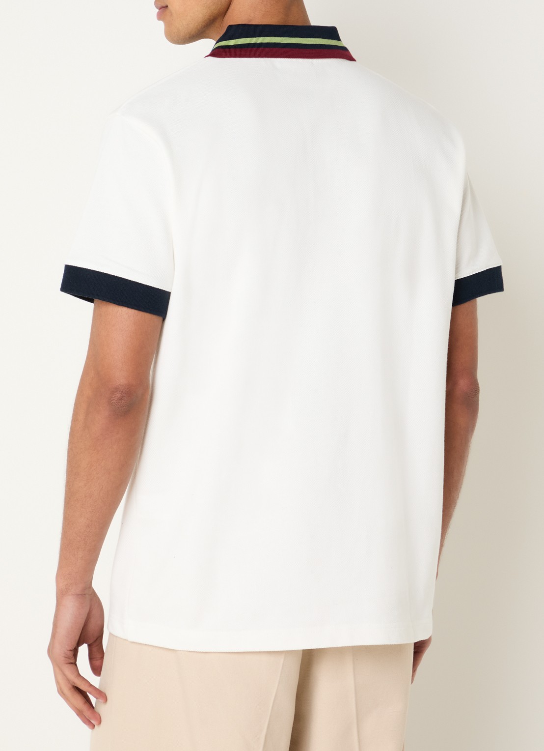 Drôle de Monsieur D-Mirror regular fit polo van piqué katoen - achterkant ivoor