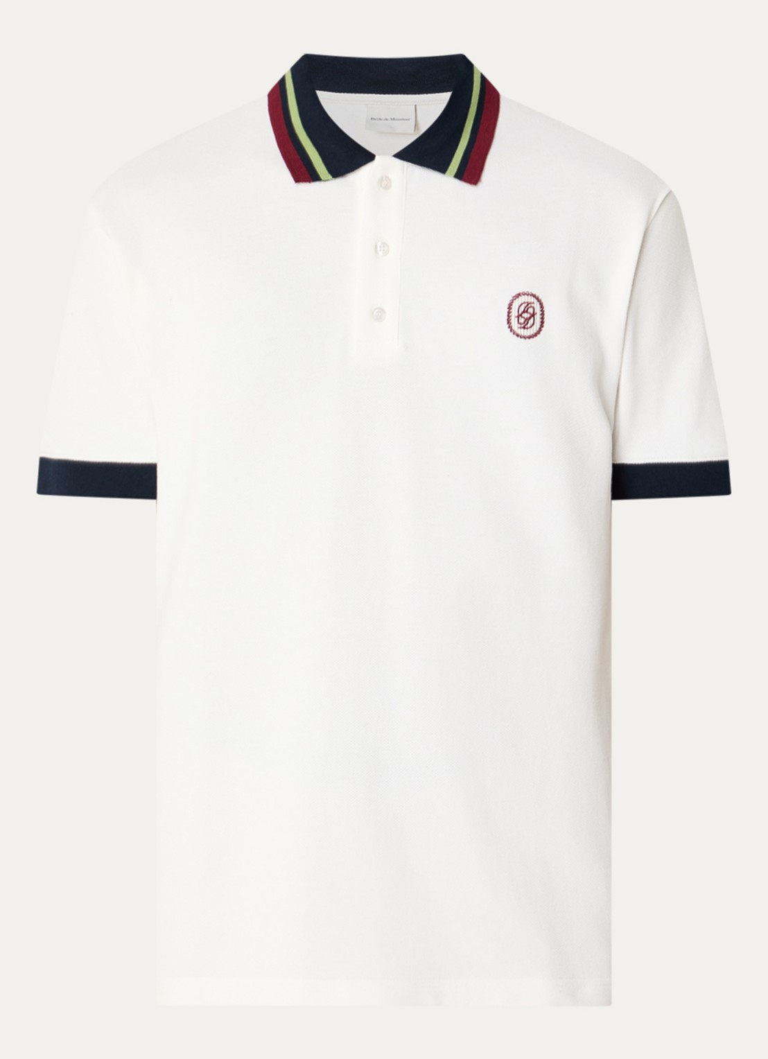 Drôle de Monsieur D-Mirror regular fit polo van piqué katoen - voorkant 3 ivoor