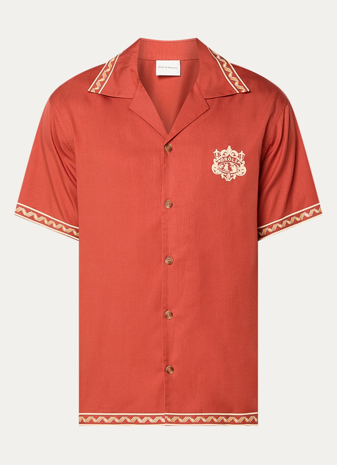 Drôle de Monsieur Danseurs met logo- en backprint - voorkant 2 steenrood