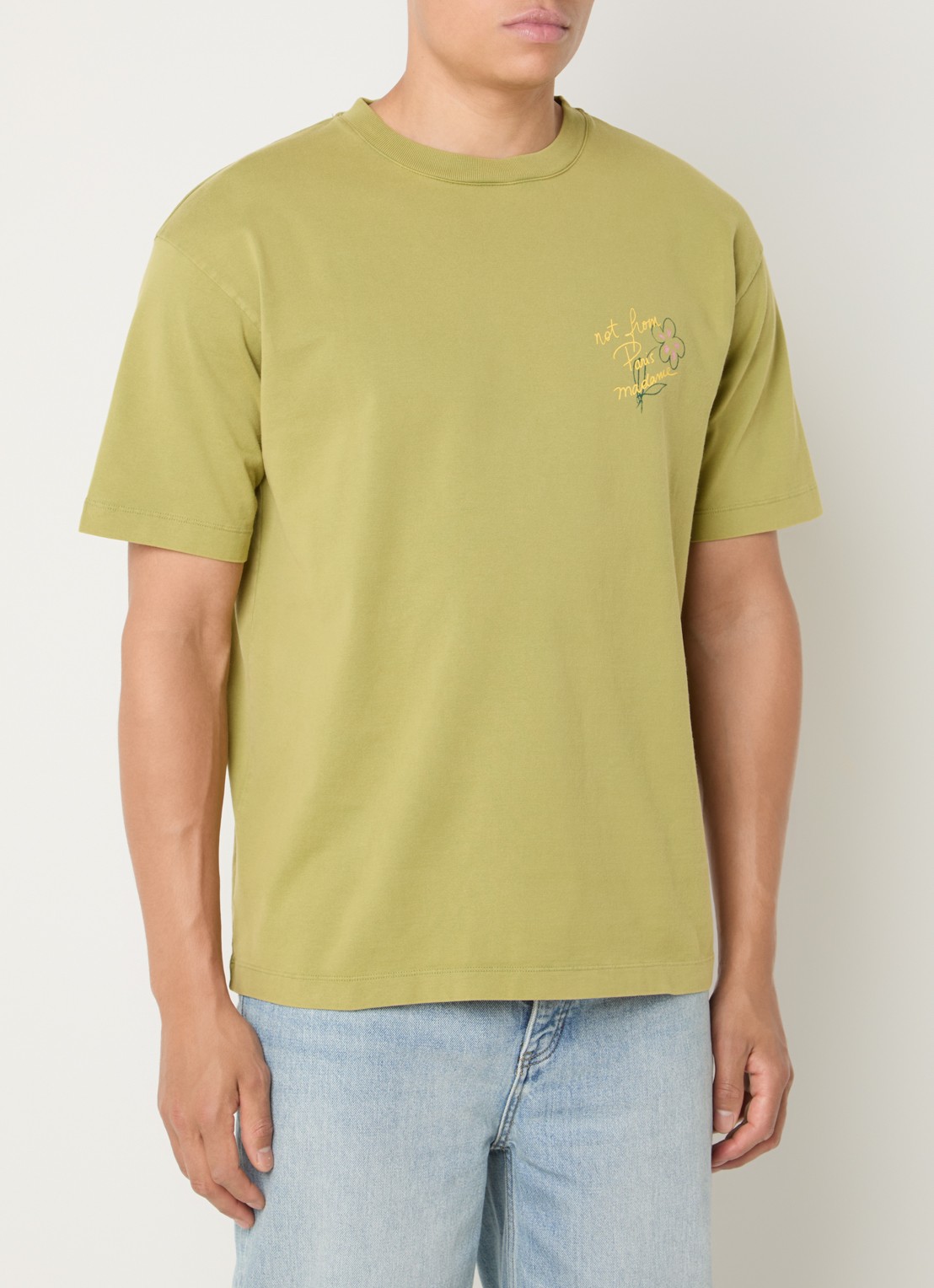 Drôle de Monsieur Equisse T-shirt logo- en backprint - achterkant 4 khaki