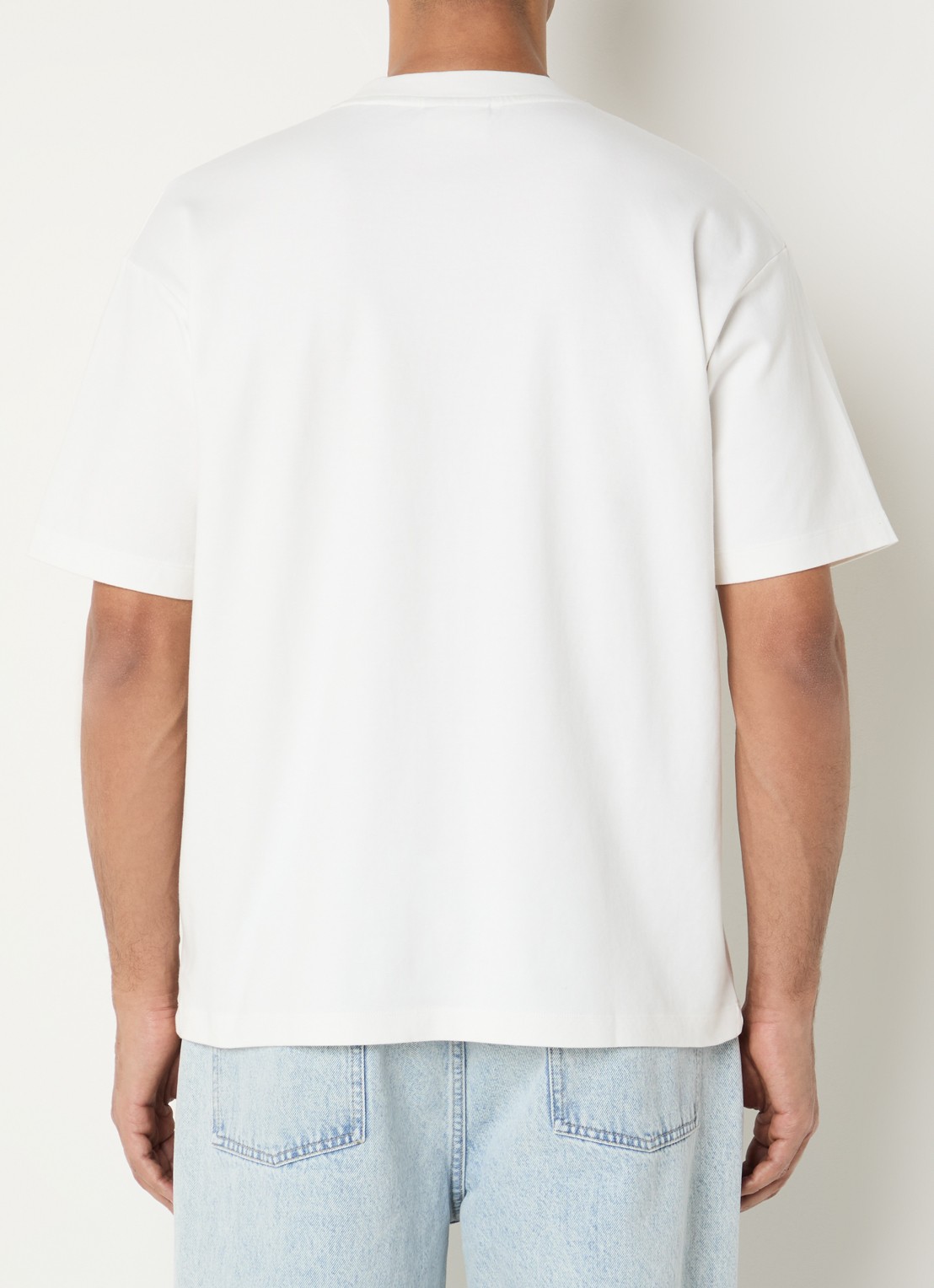 Drôle de Monsieur Hibiscus Club T-shirt met print - achterkant 4 gebroken wit