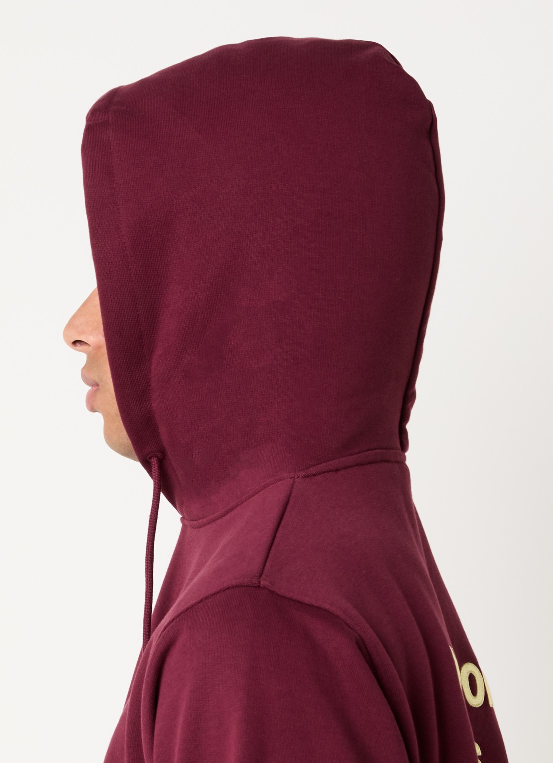Drôle de Monsieur Hoodie met borduring  - detail 5 donkerrood
