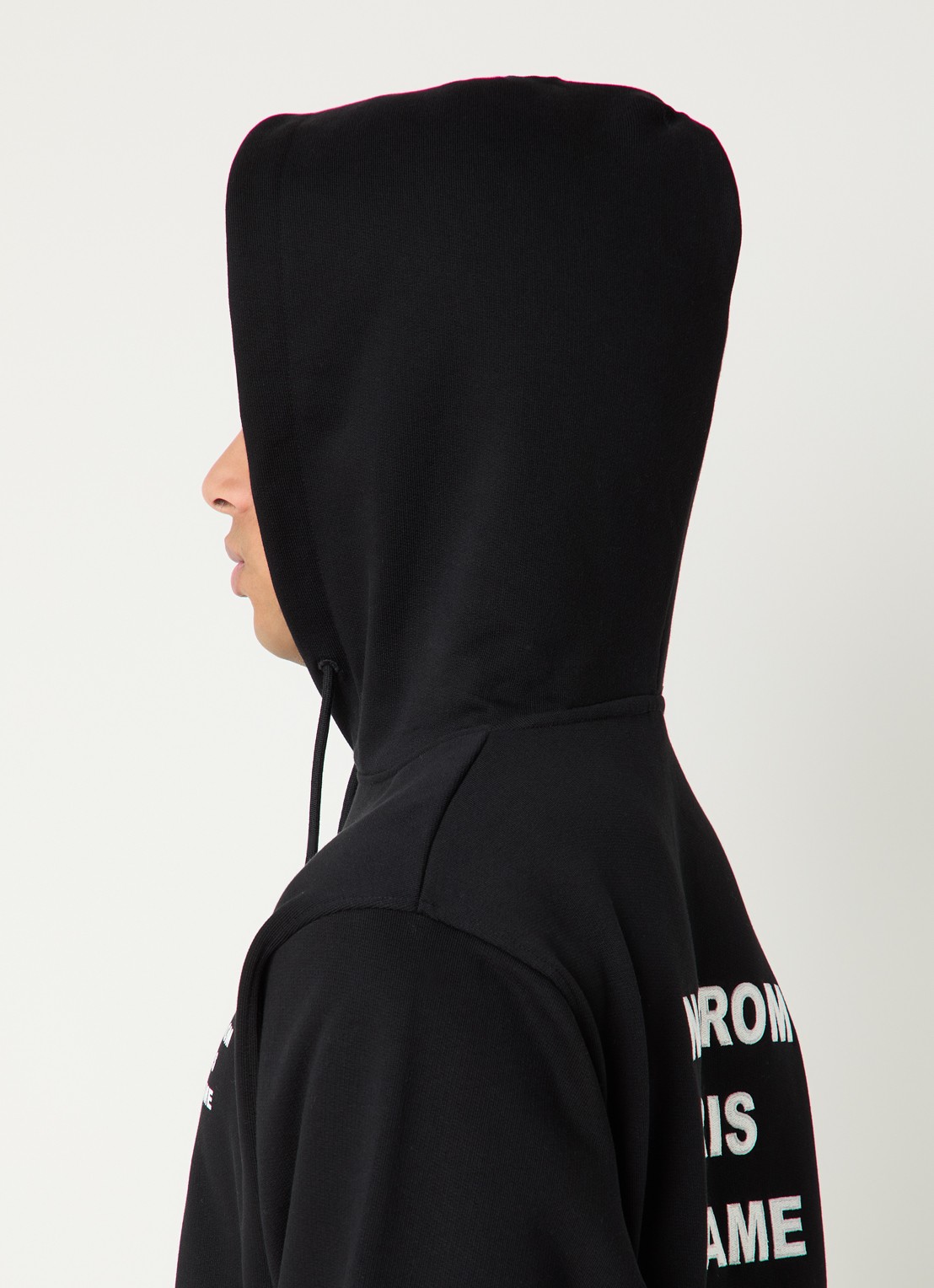 Drôle de Monsieur Hoodie met front- en backprint - detail 5 zwart