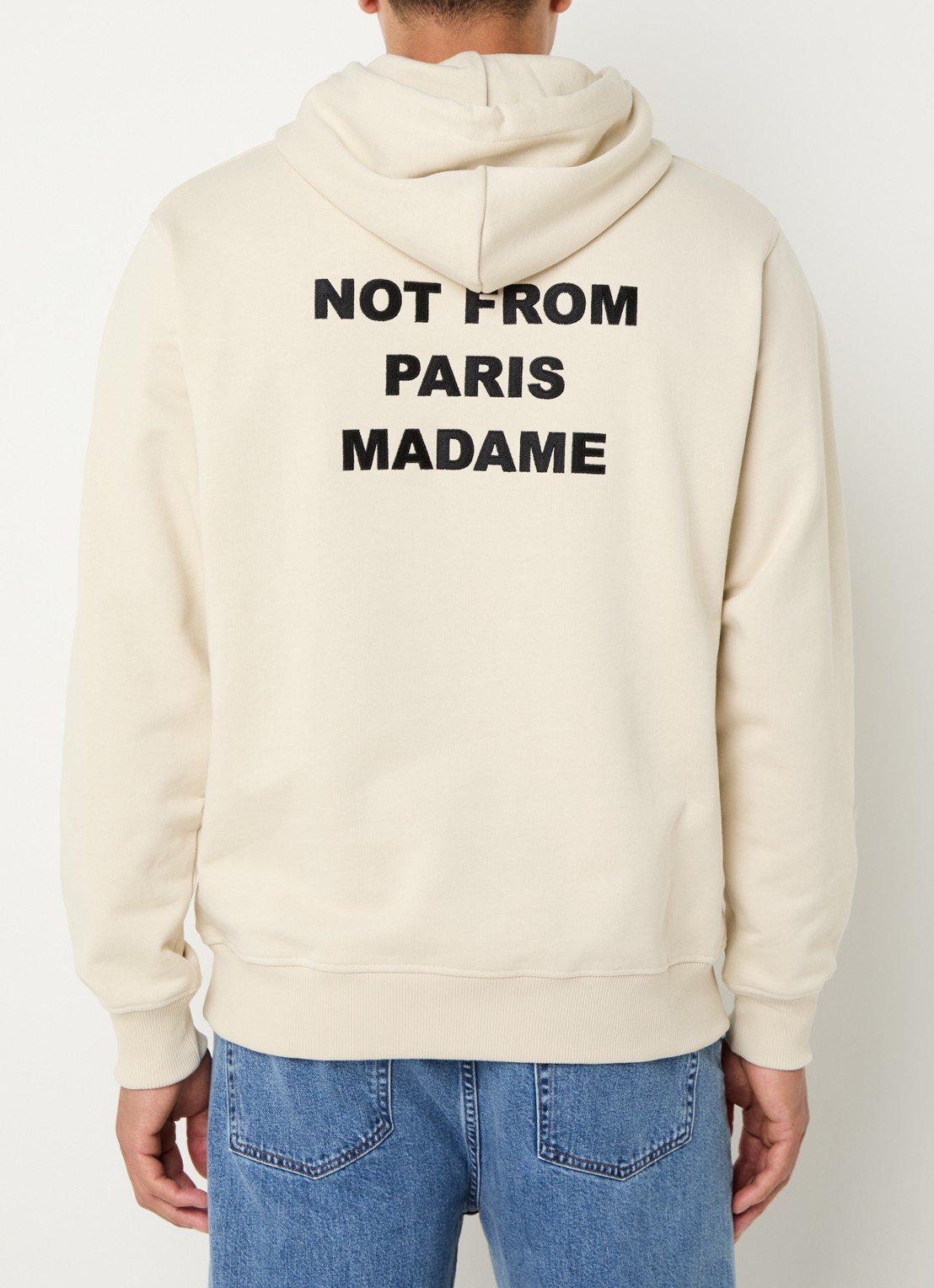 Drôle de Monsieur Hoodie met front- en backprint - achterkant 3 beige