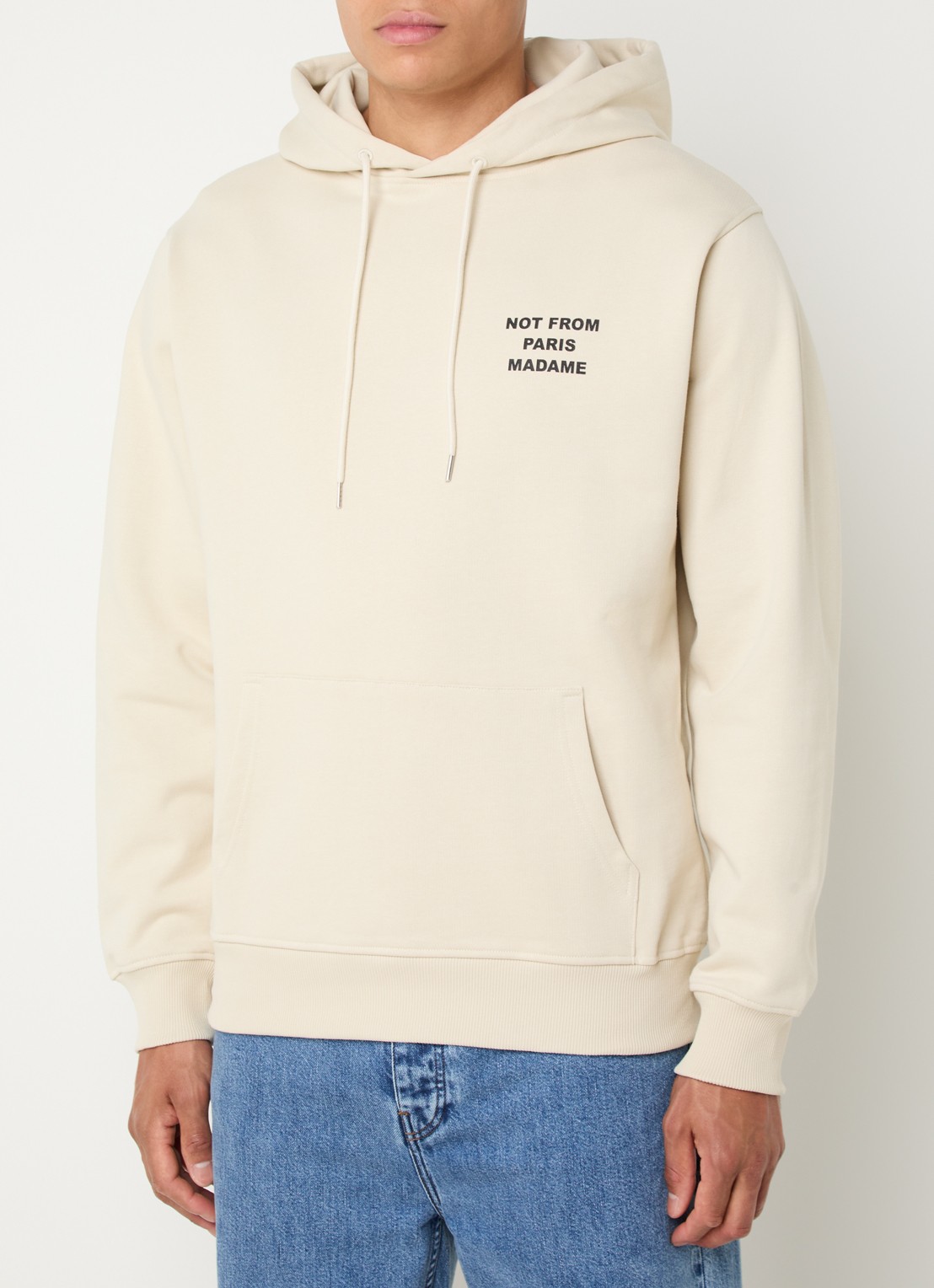 Drôle de Monsieur Hoodie met front- en backprint - detail 4 beige