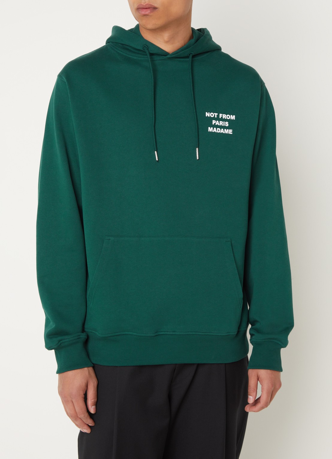 Drôle de Monsieur Hoodie met front- en backprint - achterkant 5 groen