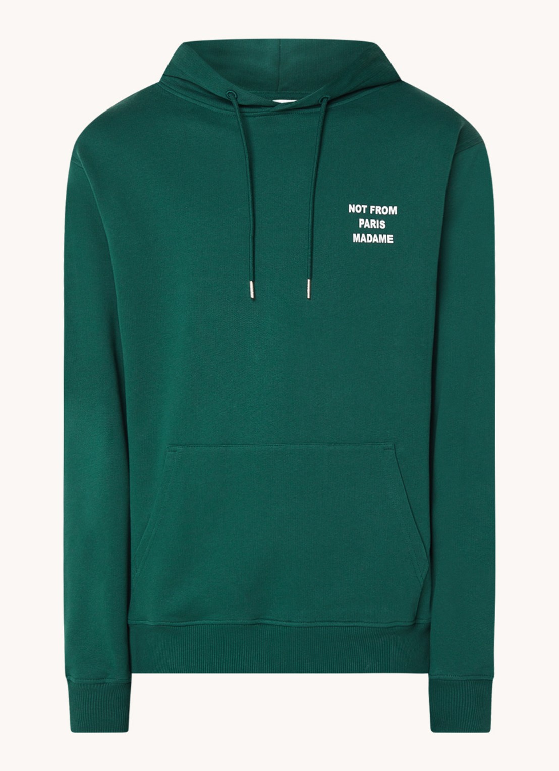 Drôle de Monsieur Hoodie met front- en backprint - voorkant 3 groen