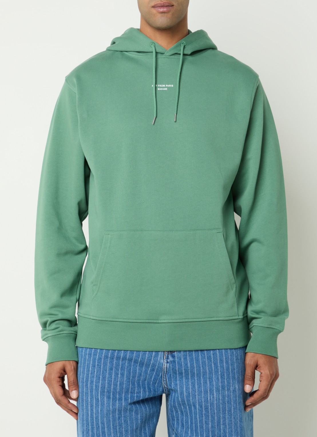 Drôle de Monsieur Hoodie met print - detail 2 groen