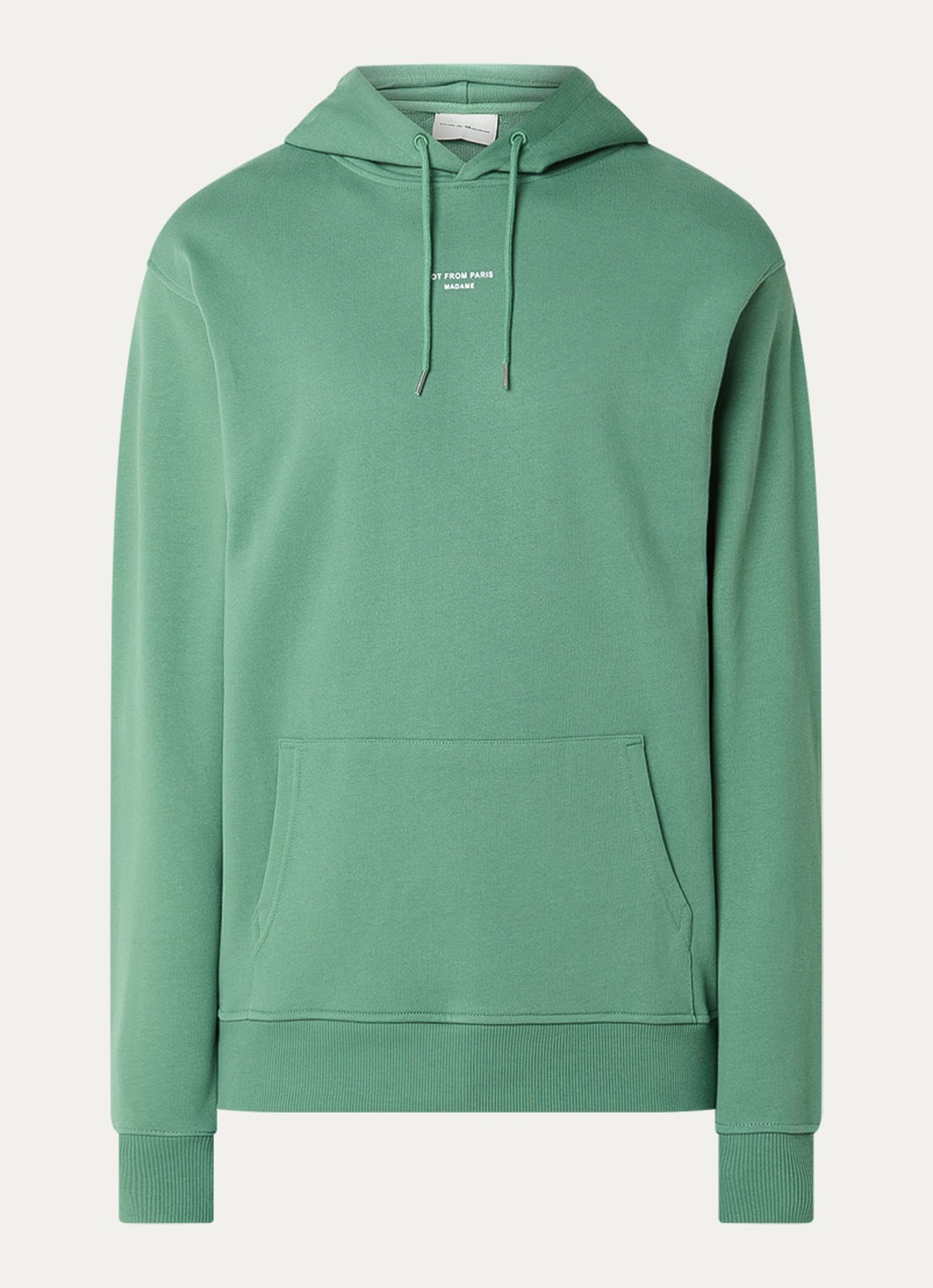Drôle de Monsieur Hoodie met print - voorkant 4 groen