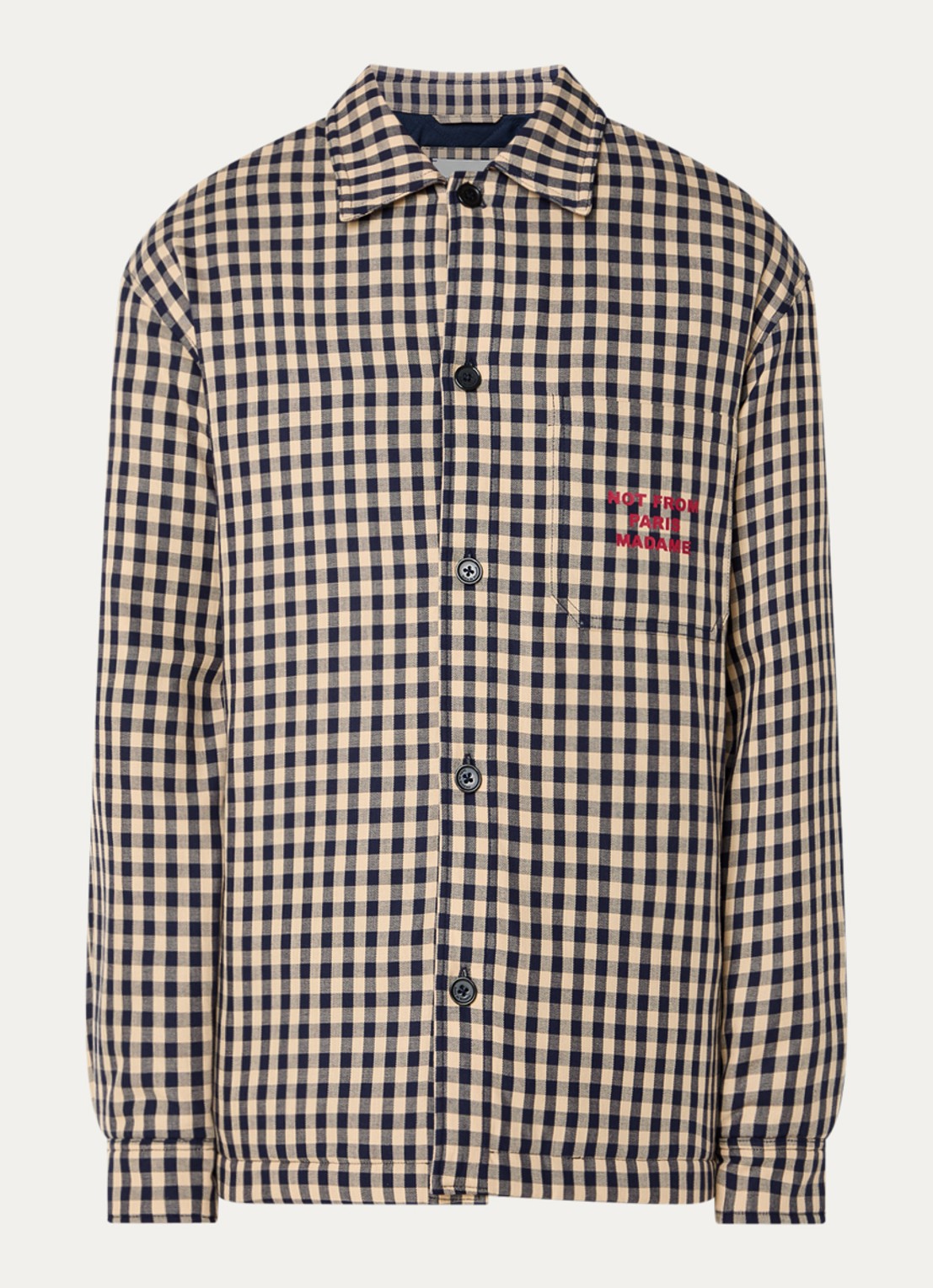 Drôle de Monsieur Jack met backprint en pied-de-poule dessin - voorkant donkerblauw