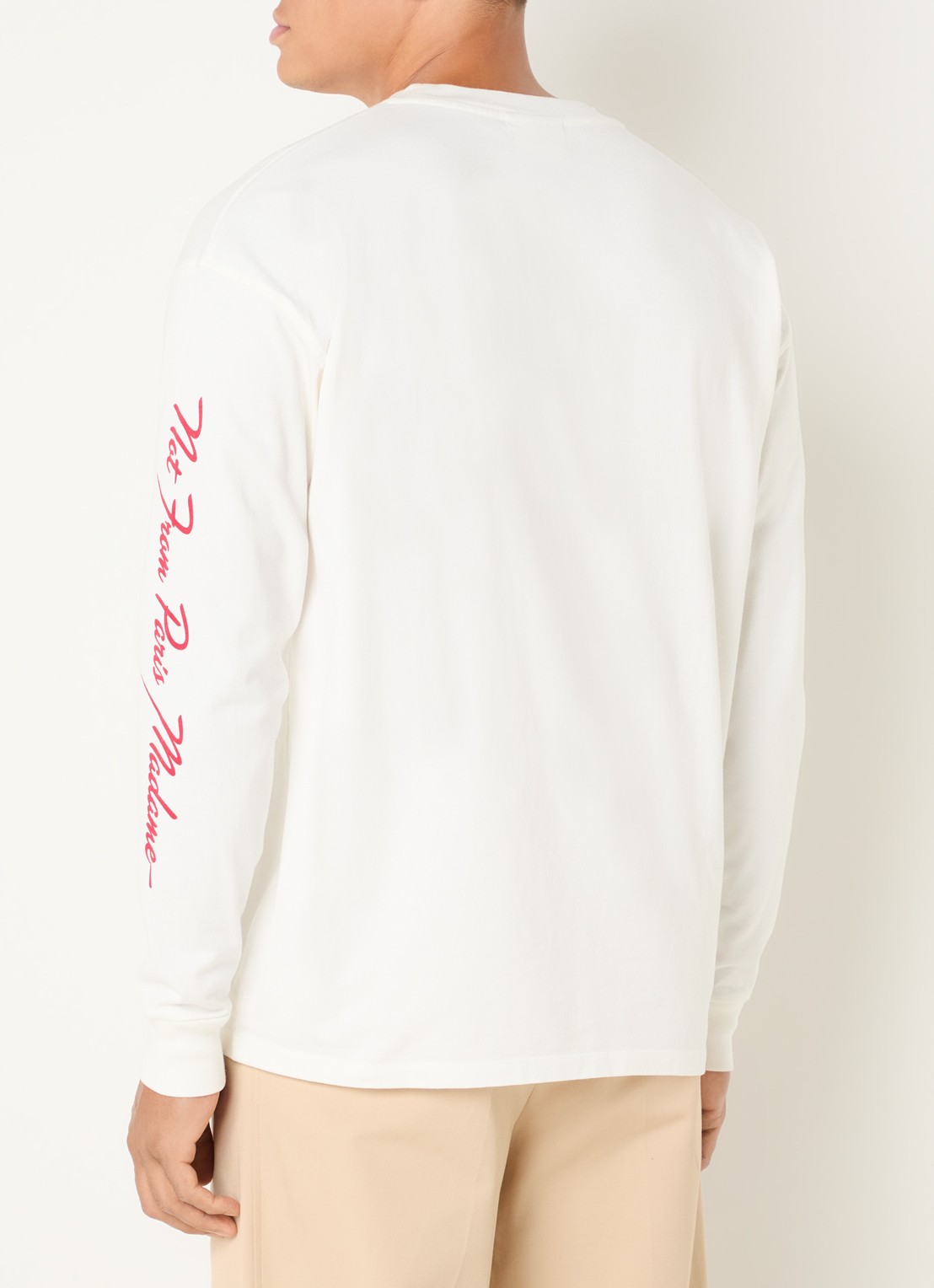 Drôle de Monsieur Longsleeve met ronde hals - achterkant 3 gebroken wit