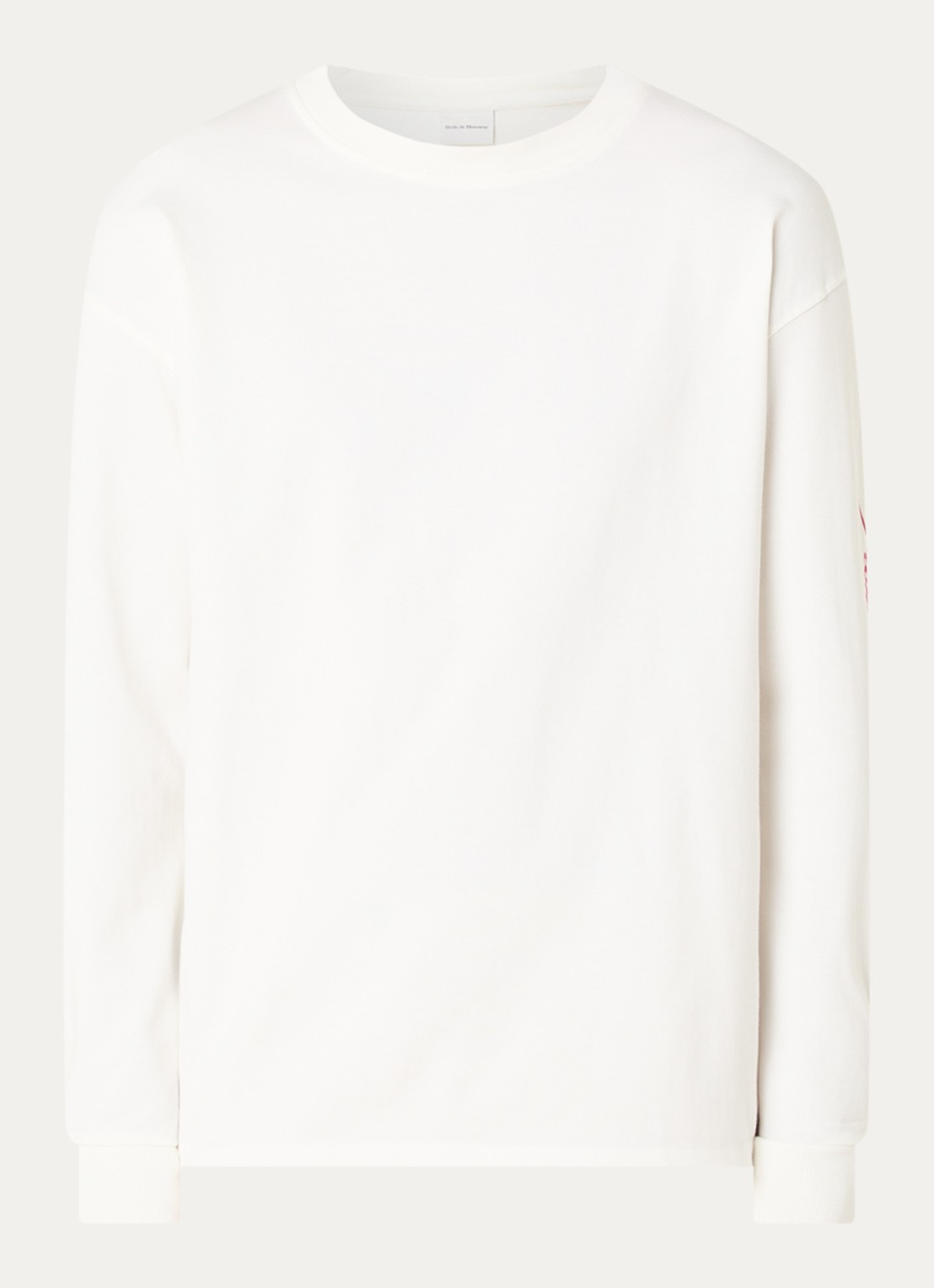 Drôle de Monsieur Longsleeve met ronde hals - voorkant gebroken wit