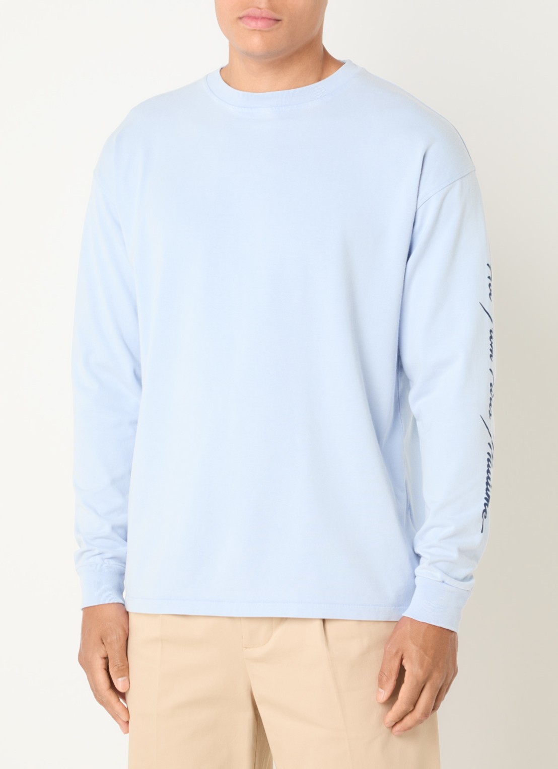 Drôle de Monsieur Longsleeve met ronde hals - detail 4 lichtblauw