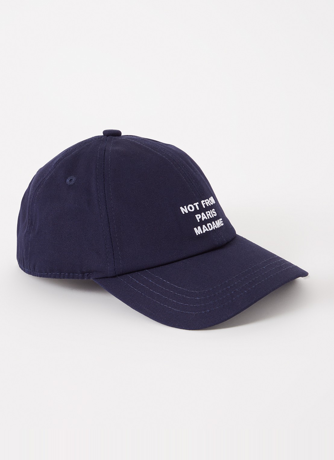 Drôle de Monsieur Pet met borduring  - voorkant 2 donkerblauw