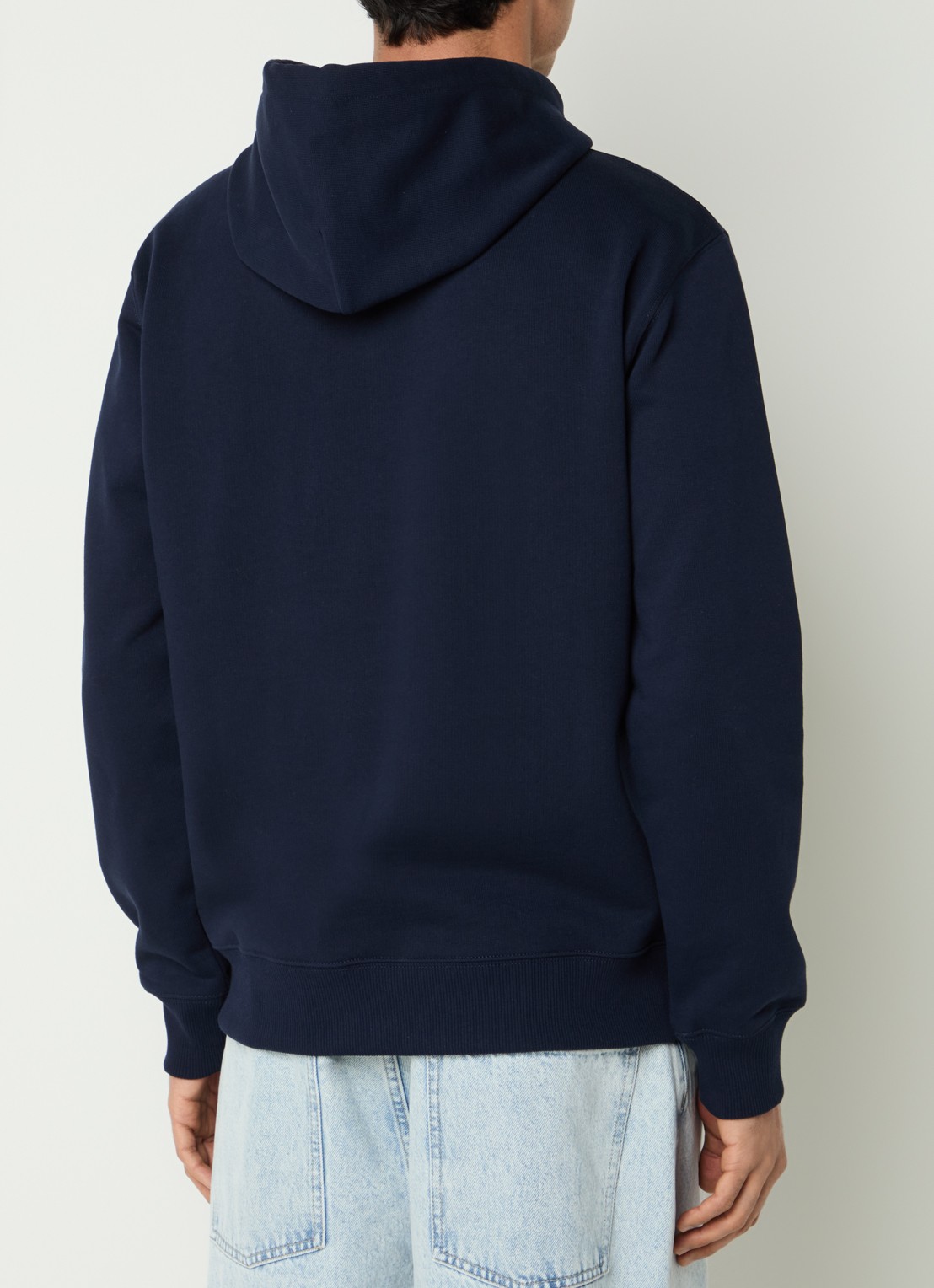 Drôle de Monsieur Slogan Classique hoodie met logo - achterkant donkerblauw