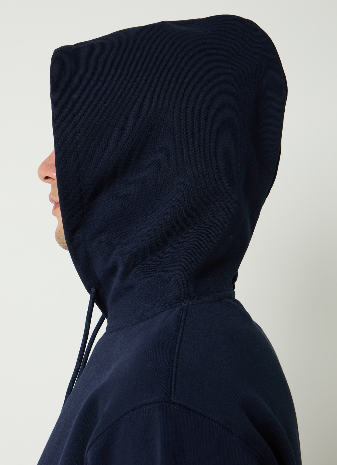 Drôle de Monsieur Slogan Classique hoodie met logo - detail 5 donkerblauw