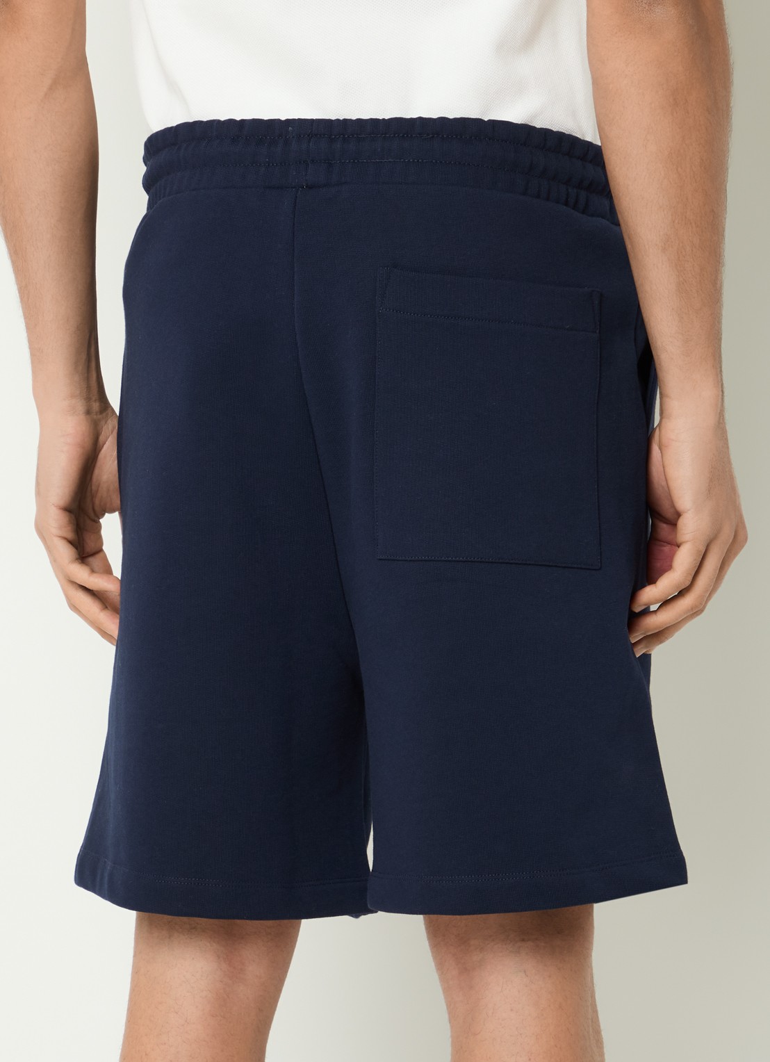 Drôle de Monsieur Slogan Rose straight fit korte joggingbroek met logoborduring - achterkant donkerblauw