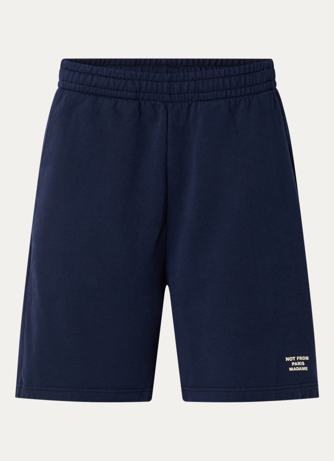 Drôle de Monsieur Slogan wide fit korte joggingbroek met steekzakken - voorkant donkerblauw