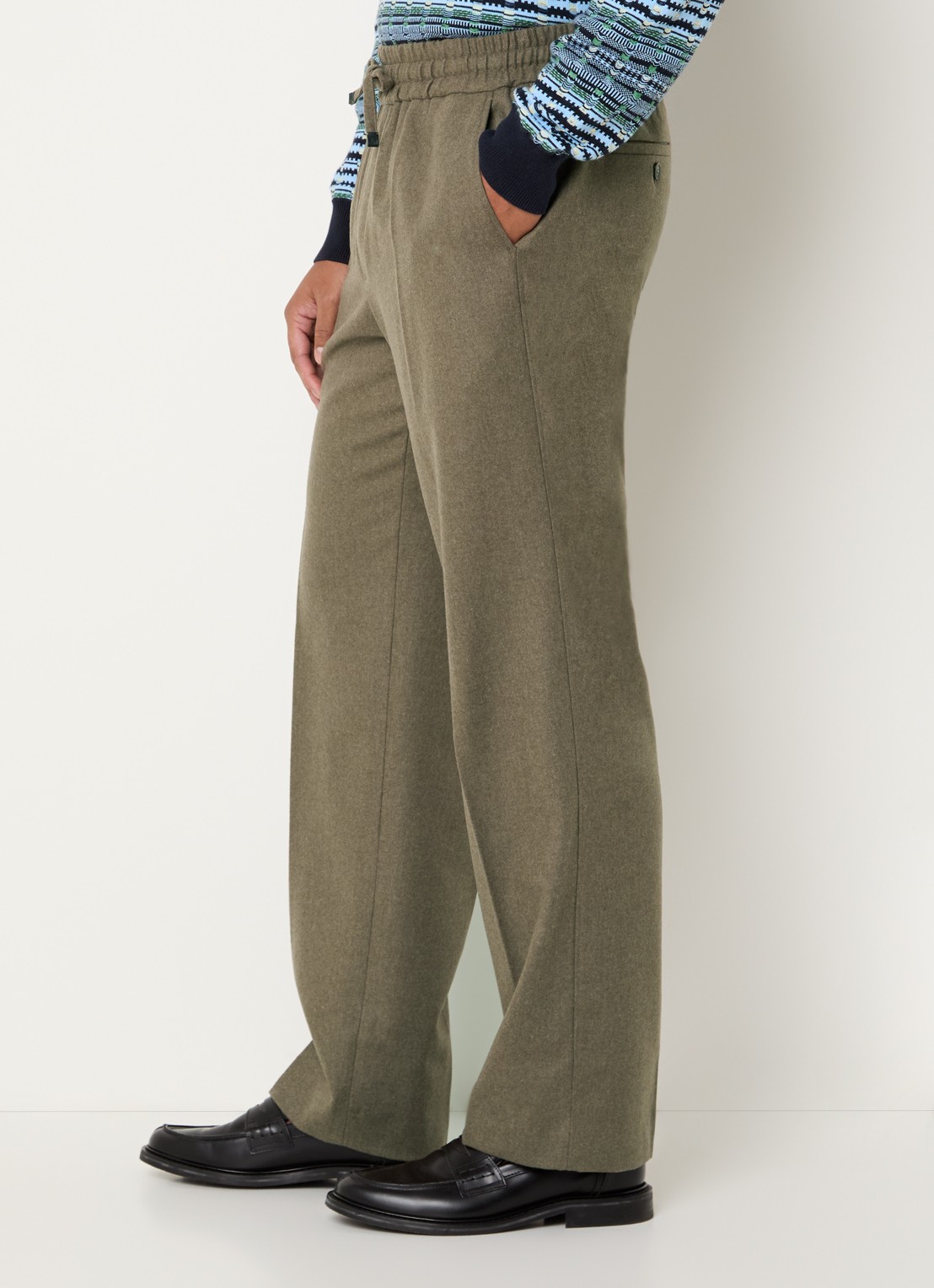 Drôle de Monsieur Straight fit pantalon met steekzakken - detail 4 lichtbruin