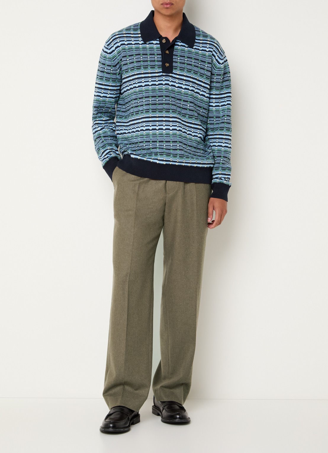 Drôle de Monsieur Straight fit pantalon met steekzakken - voorkant 2 lichtbruin