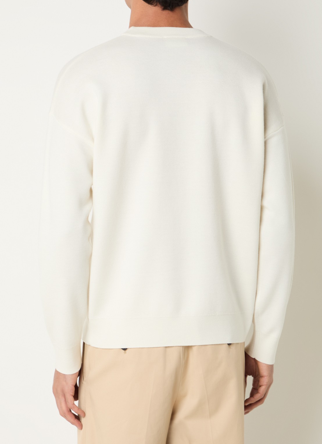 Drôle de Monsieur Sweater met borduring - achterkant creme
