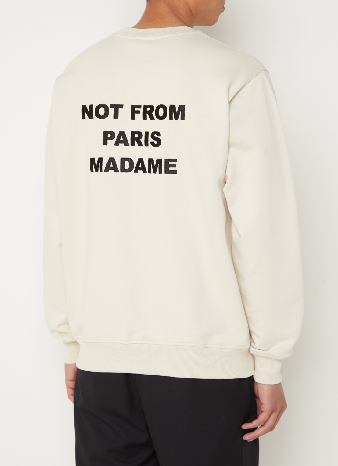 Drôle de Monsieur Sweater met front- en backprint - detail 4 beige