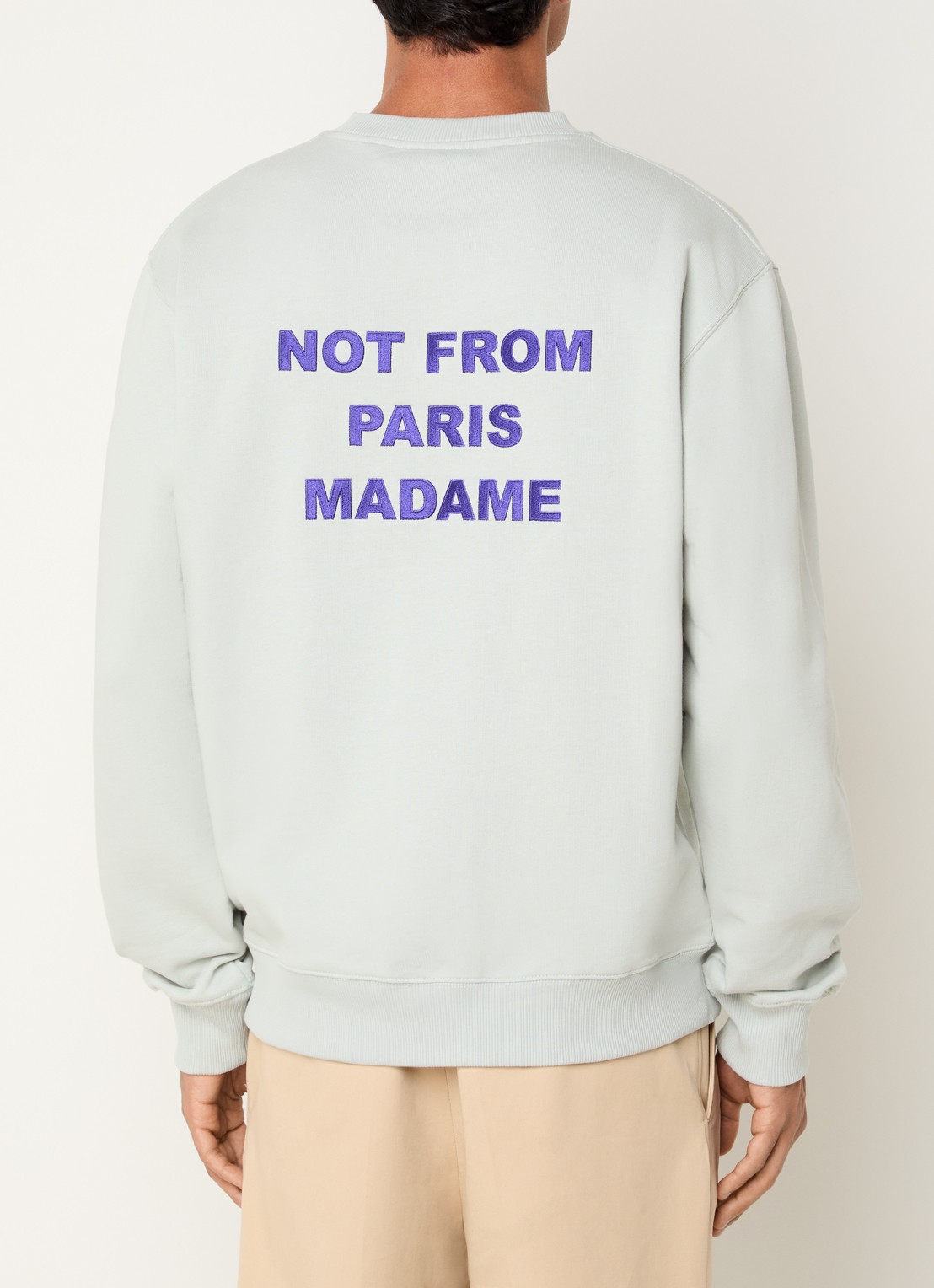Drôle de Monsieur Sweater met front- en backprint - detail 2 lichtgroen