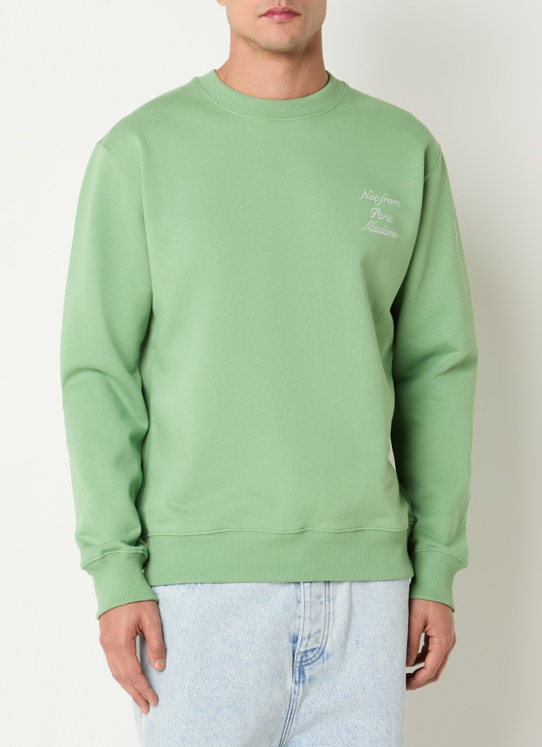 Drôle de Monsieur Sweater met logoborduring - achterkant 4 groen