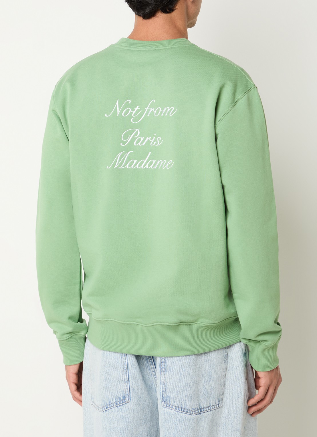 Drôle de Monsieur Sweater met logoborduring - detail groen