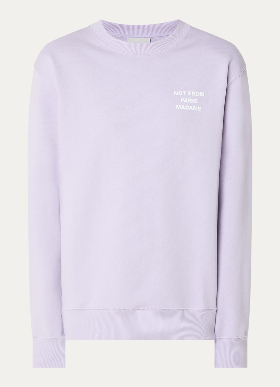 Drôle de Monsieur Sweater met logoprint - voorkant lila