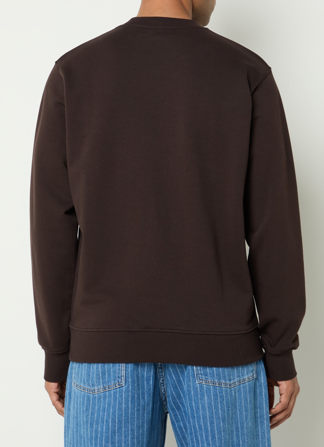 Drôle de Monsieur Sweater met print - achterkant donkerbruin