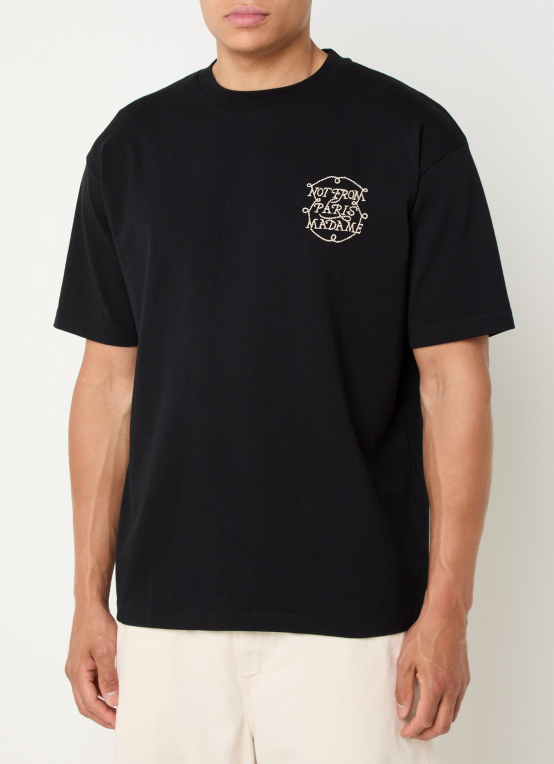 Drôle de Monsieur T-shirt met borduring - achterkant 4 zwart