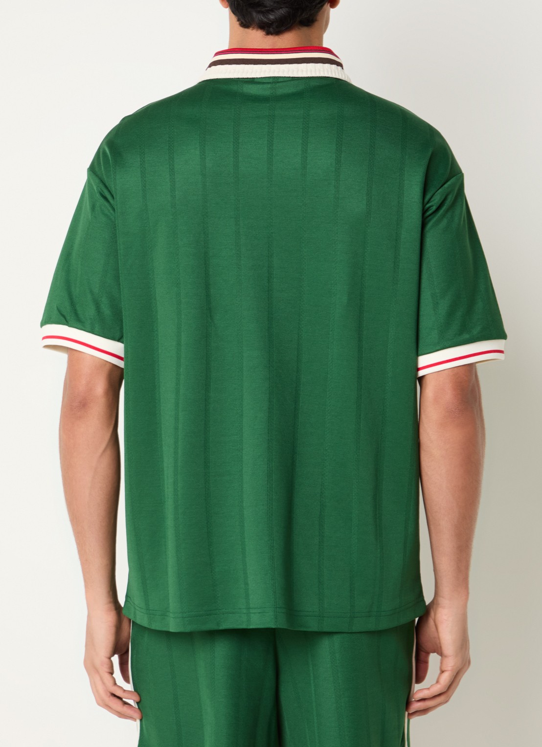 Drôle de Monsieur T-shirt met borduring - achterkant 4 groen