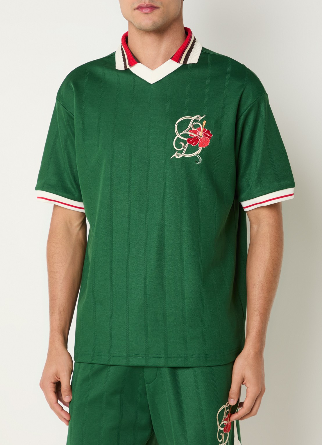 Drôle de Monsieur T-shirt met borduring - detail 3 groen