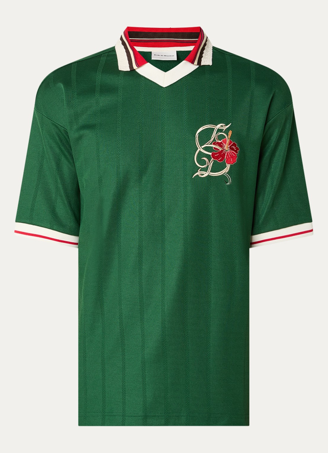 Drôle de Monsieur T-shirt met borduring - voorkant groen