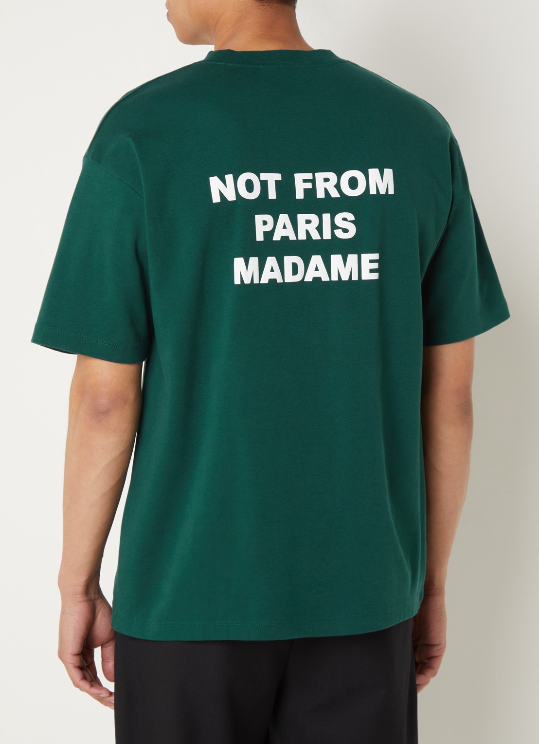 Drôle de Monsieur T-shirt met front- en backprint - detail 4 groen
