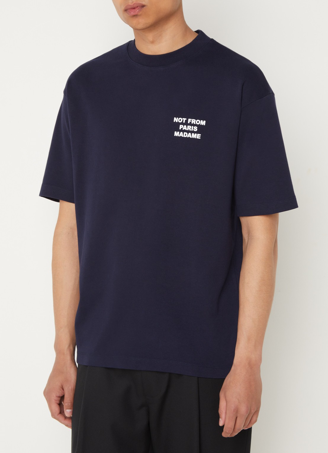 Drôle de Monsieur T-shirt met front- en backprint - achterkant 4 donkerblauw