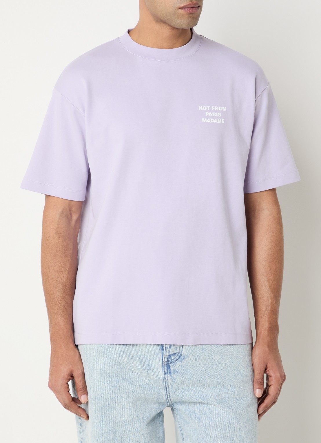 Drôle de Monsieur T-shirt met front- en backprint - achterkant 4 lavendel