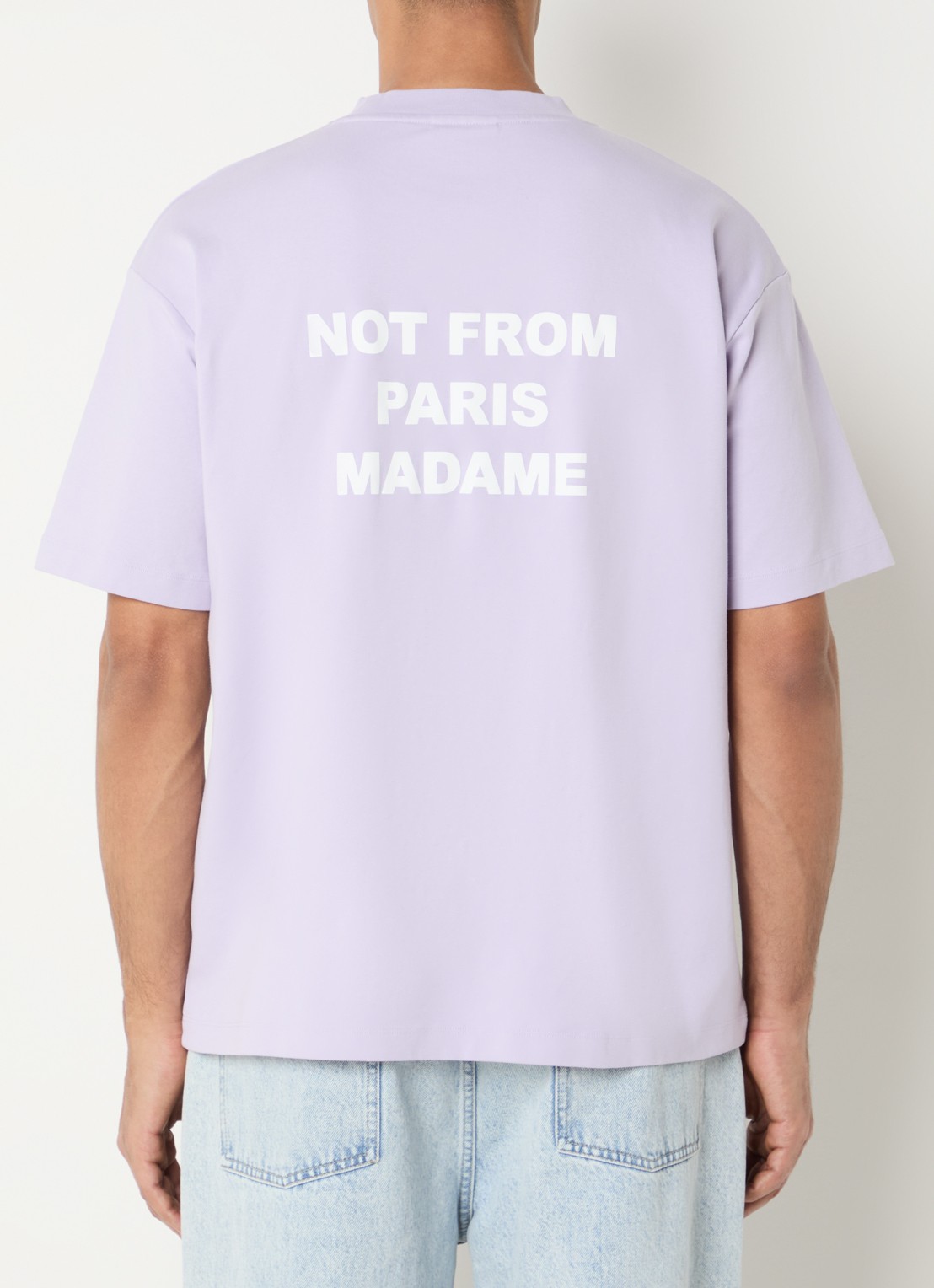 Drôle de Monsieur T-shirt met front- en backprint - detail 3 lavendel