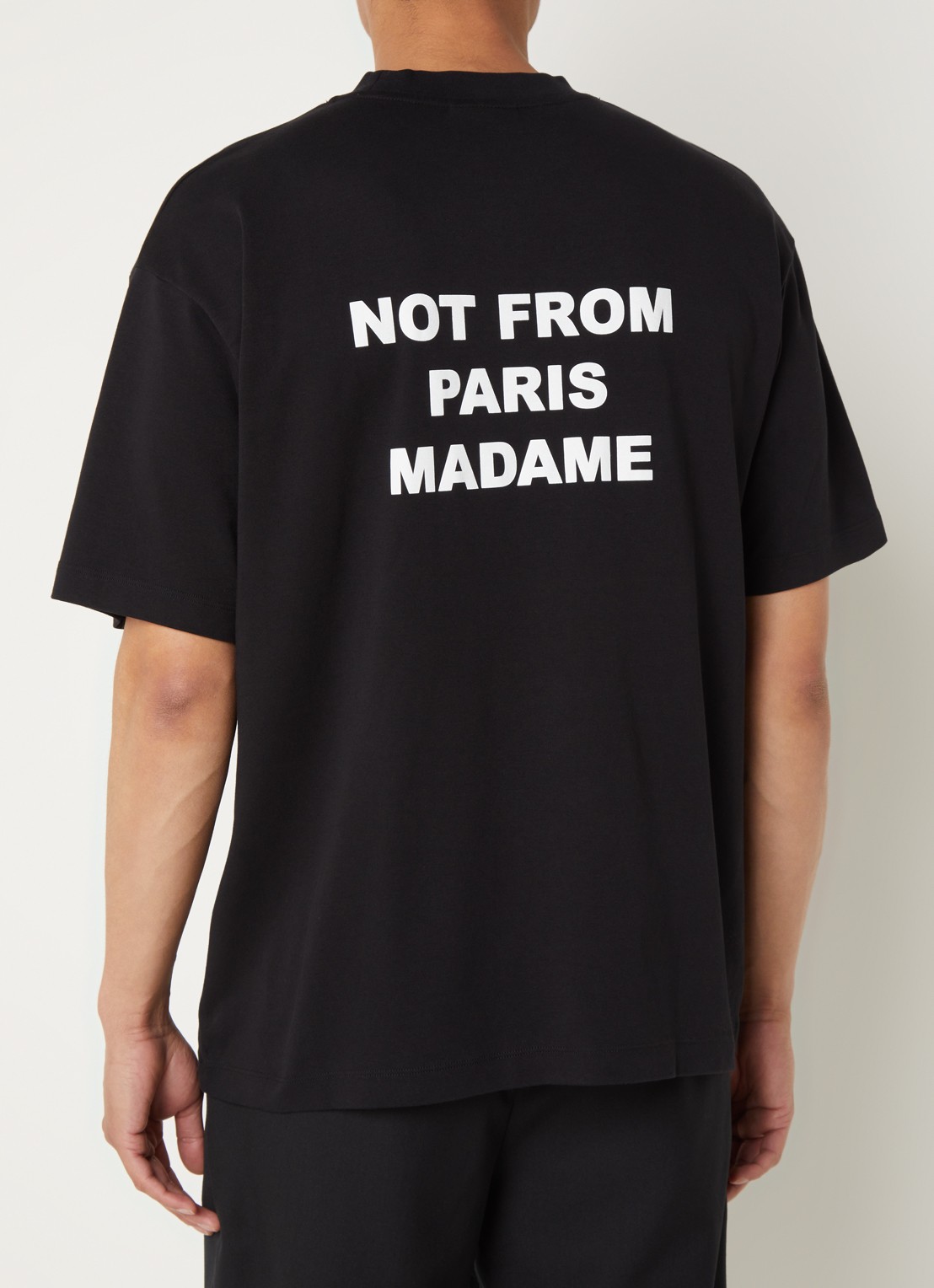 Drôle de Monsieur T-shirt met front- en backprint - detail 2 zwart