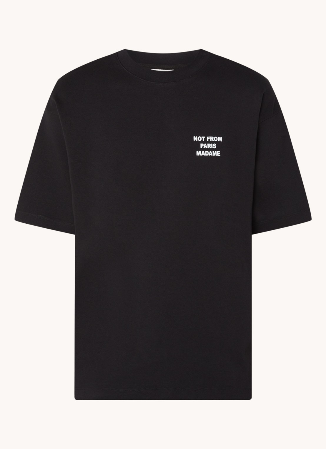 Drôle de Monsieur T-shirt met front- en backprint - voorkant 3 zwart