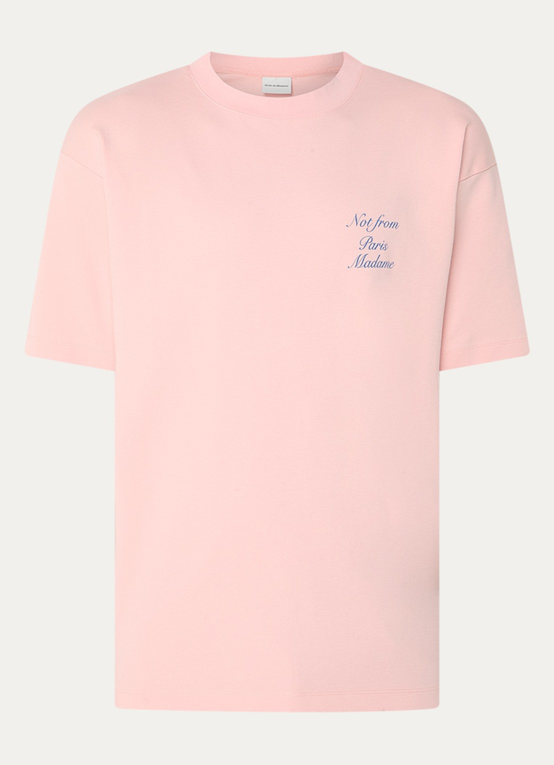Drôle de Monsieur T-shirt met logo- en backprint - voorkant 2 lichtroze