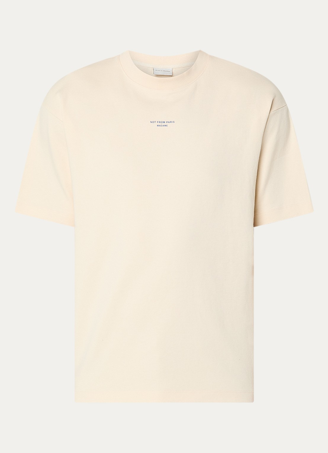 Drôle de Monsieur T-shirt met logoprint - voorkant 2 zand