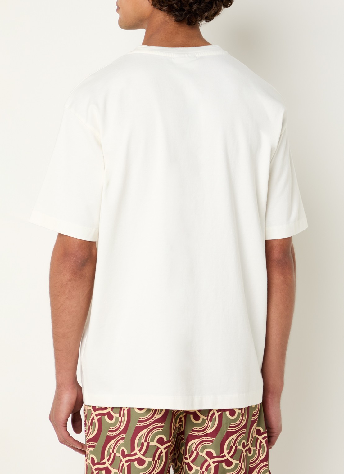 Drôle de Monsieur T-shirt met logoprint - achterkant 4 gebroken wit