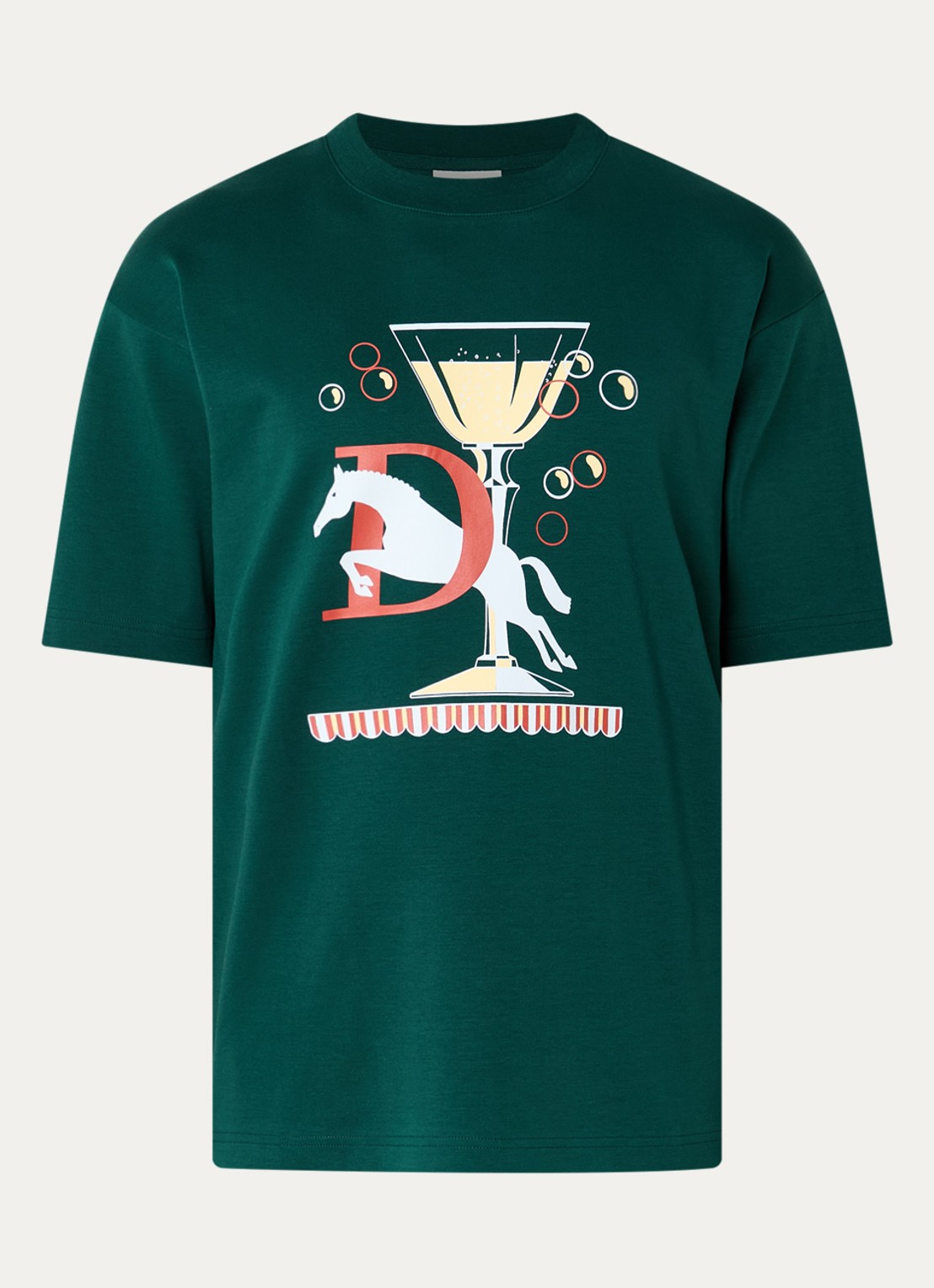 Drôle de Monsieur T-shirt met print - voorkant groen