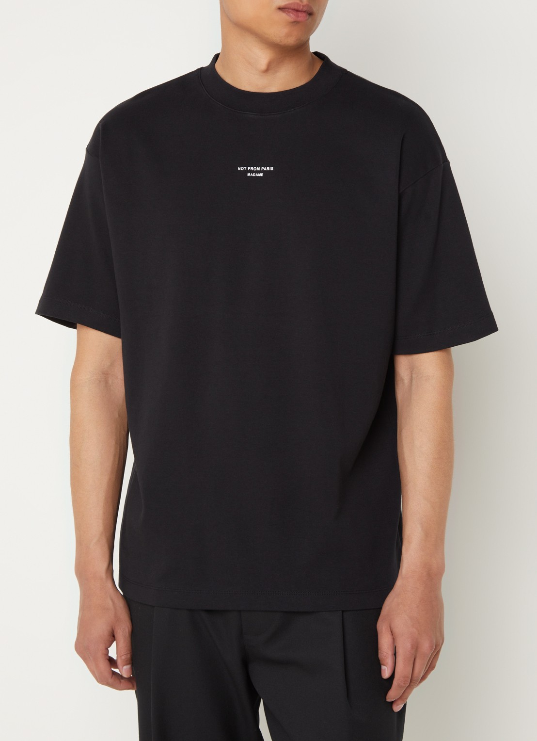 Drôle de Monsieur T-shirt met print - detail 4 zwart
